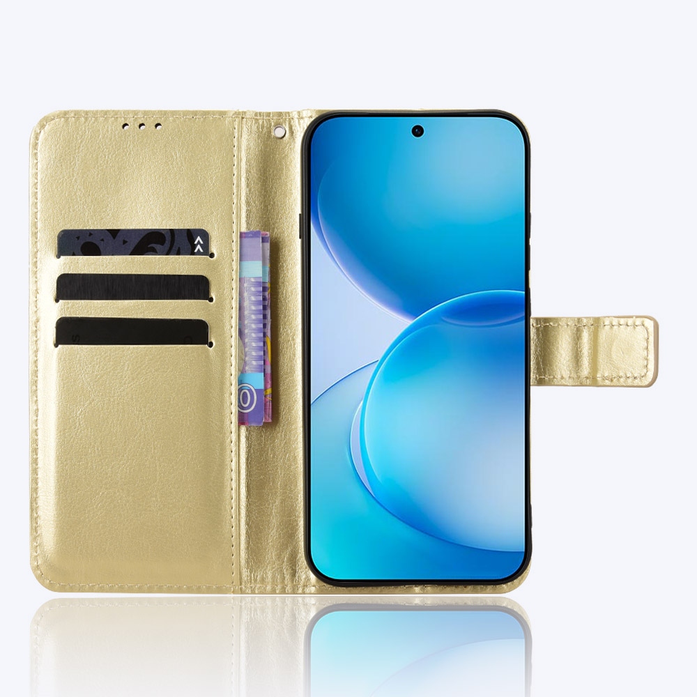 Crazy knižkové púzdro na Oppo Reno 16 Pro 5G/Oppo Reno 16 5G - zlaté