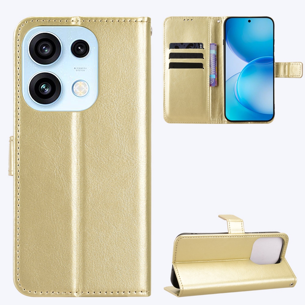 Crazy knižkové púzdro na Oppo Reno 16 Pro 5G/Oppo Reno 16 5G - zlaté