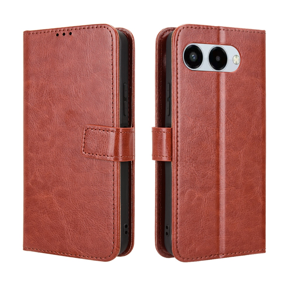 Crazy knižkové púzdro na T-Mobile T Phone 3 - hnedé