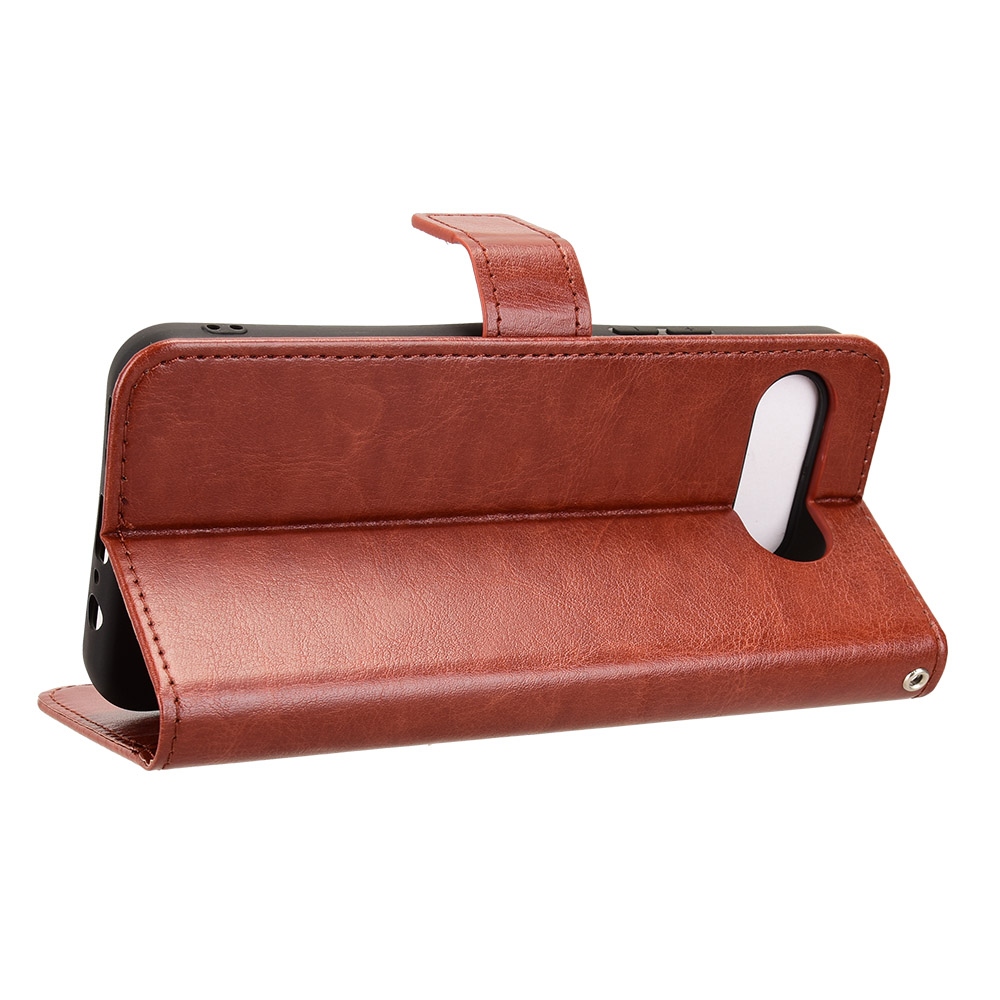 Crazy knižkové púzdro na T-Mobile T Phone 3 - hnedé