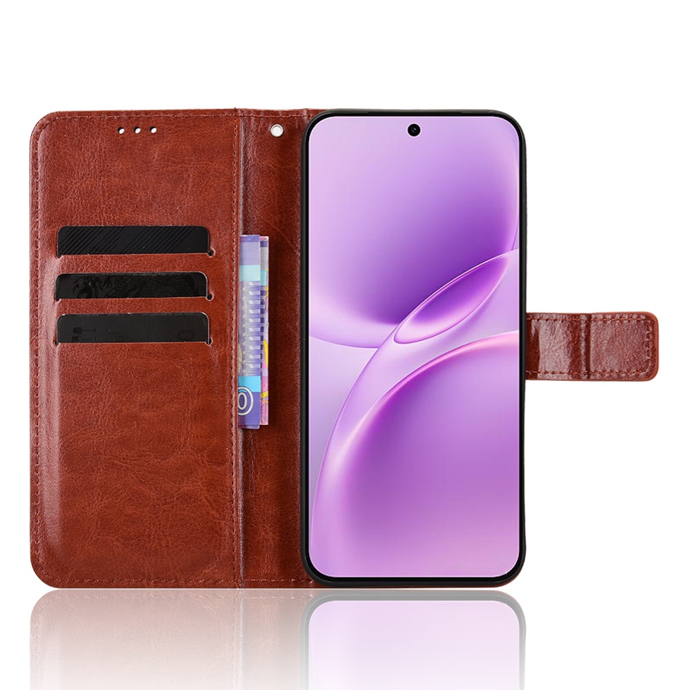Crazy knižkové púzdro na Vivo V70 FE 5G - hnedé