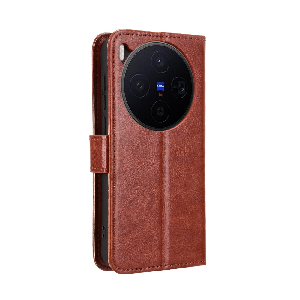 Crazy knižkové púzdro na Vivo X300 5G - hnedé