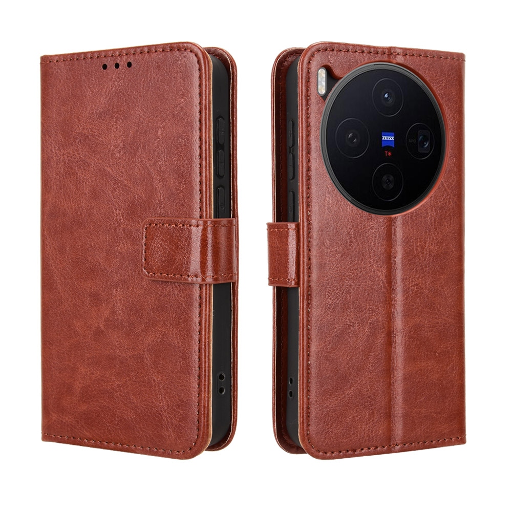 Crazy knižkové púzdro na Vivo X300 5G - hnedé