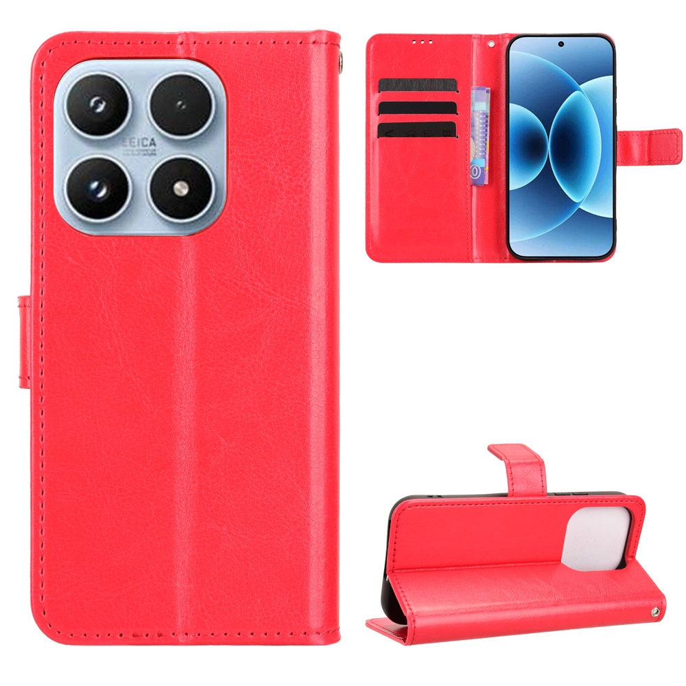 Crazy knižkové puzdro na Xiaomi 17 - červené