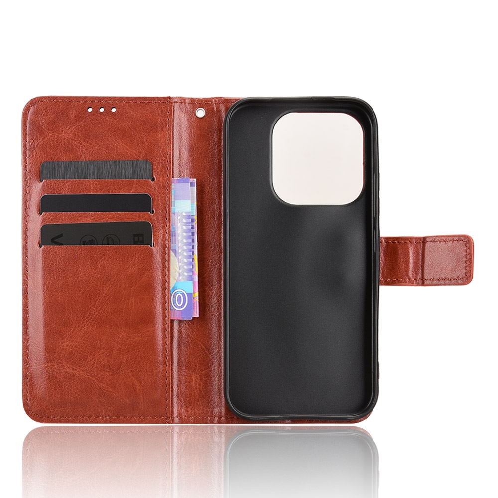 Crazy knižkové púzdro na Xiaomi 17 - hnedé