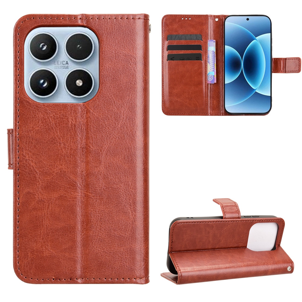 Crazy knižkové púzdro na Xiaomi 17 - hnedé