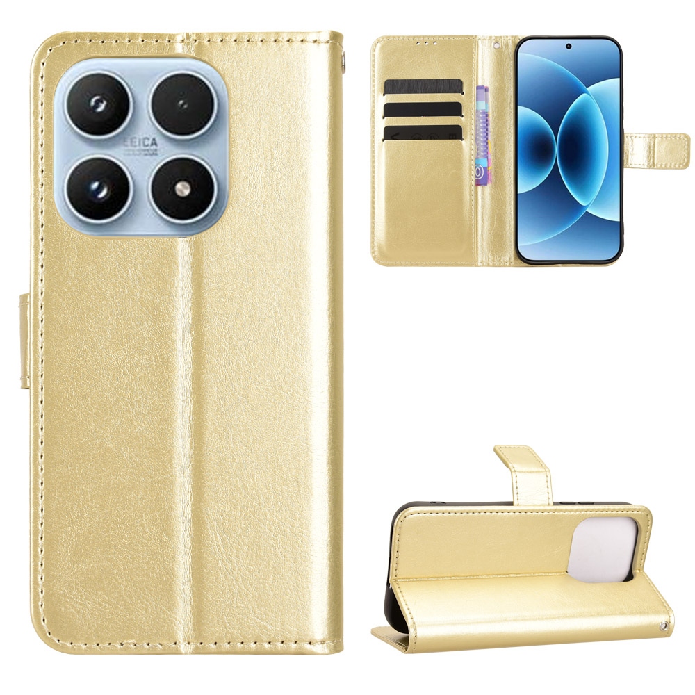 Crazy knižkové puzdro na Xiaomi 17 - zlaté