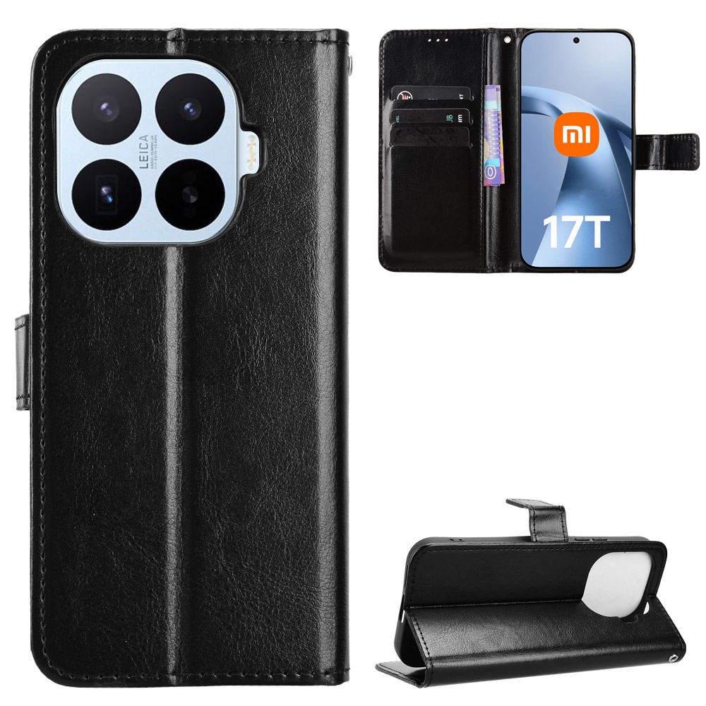 Crazy knižkové púzdro na Xiaomi 17T - čierne