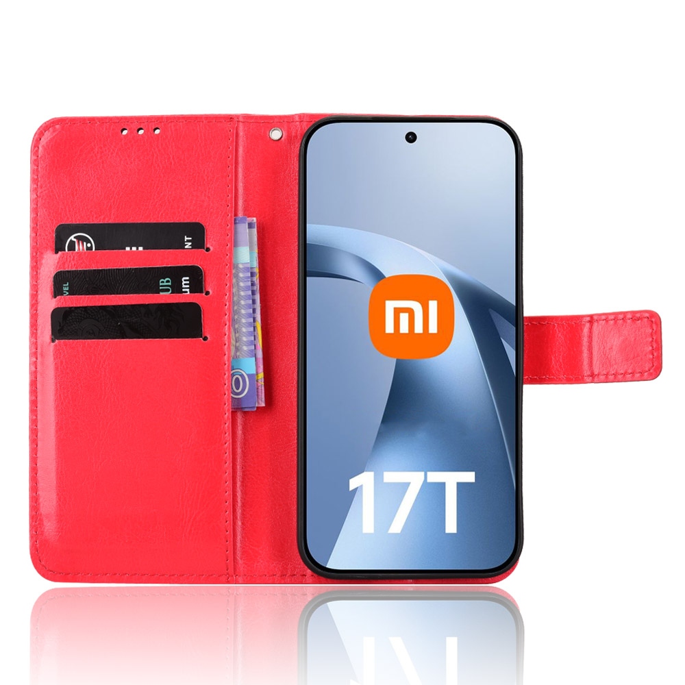 Crazy knižkové púzdro na Xiaomi 17T - červené