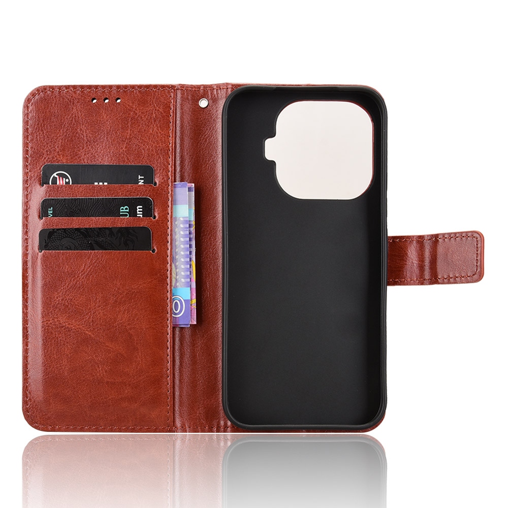 Crazy knižkové púzdro na Xiaomi 17T - hnedé