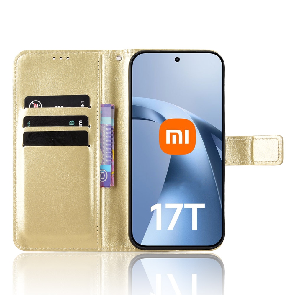 Crazy knižkové púzdro na Xiaomi 17T - zlaté