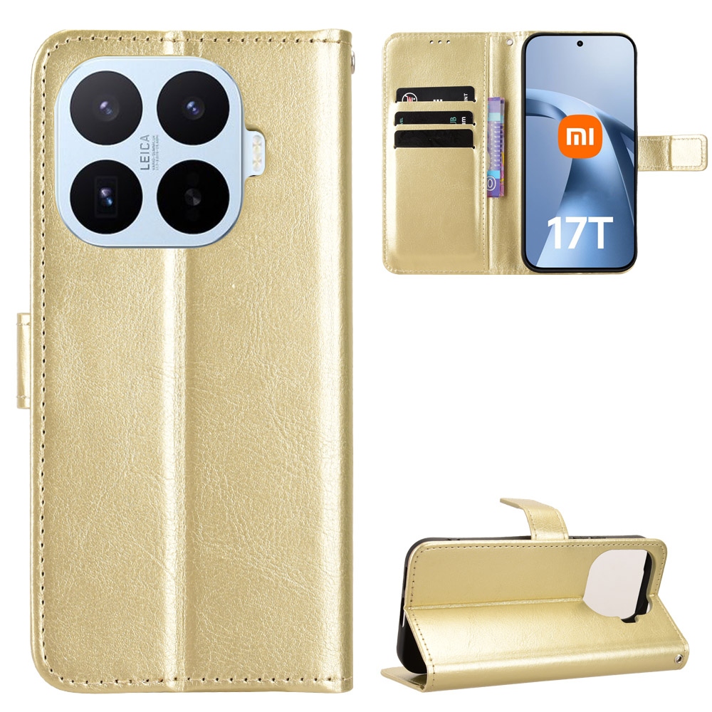 Crazy knižkové púzdro na Xiaomi 17T - zlaté