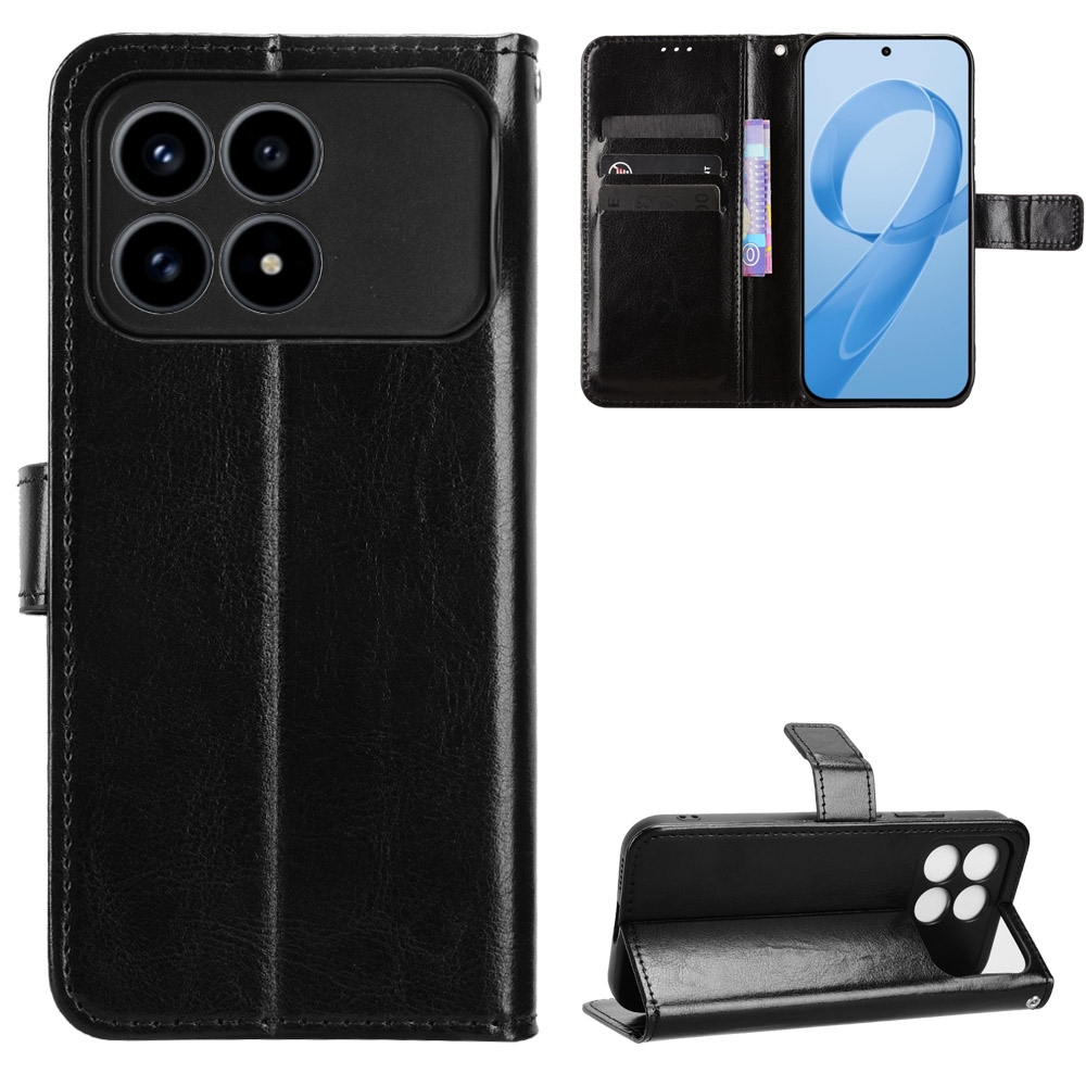 Crazy knižkové púzdro na Xiaomi Poco F8 Pro 5G - čierne