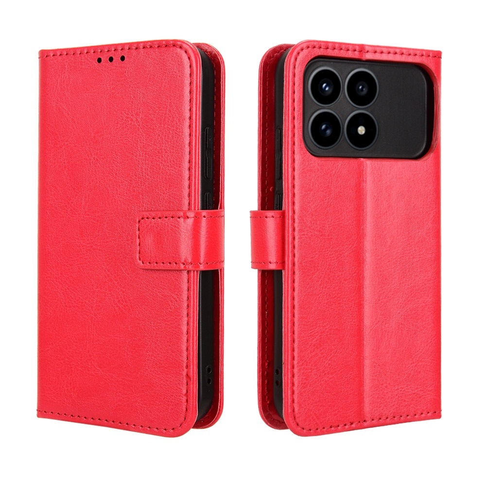 Crazy knižkové púzdro na Xiaomi Poco F8 Pro 5G - červené