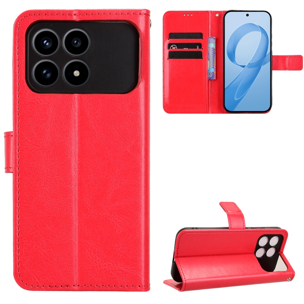 Crazy knižkové púzdro na Xiaomi Poco F8 Pro 5G - červené