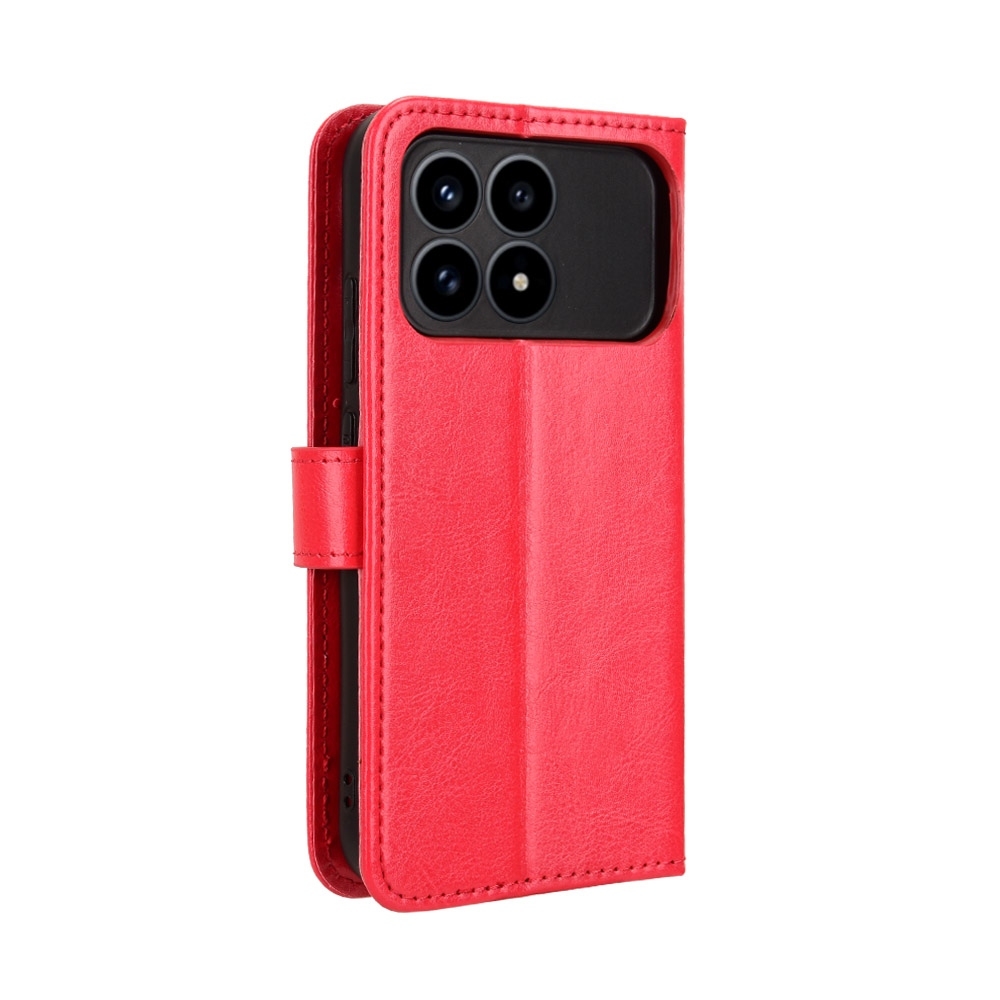 Crazy knižkové púzdro na Xiaomi Poco F8 Pro 5G - červené