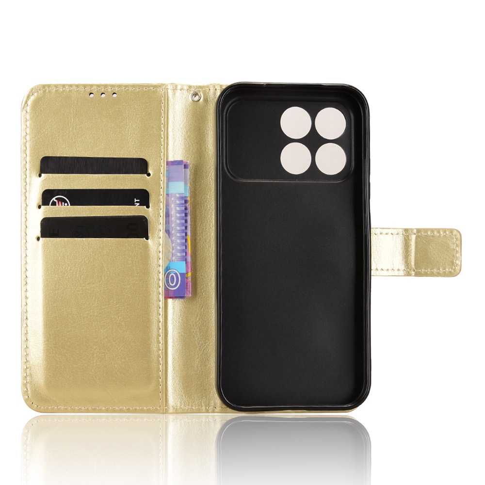 Crazy knižkové púzdro na Xiaomi Poco F8 Pro 5G - zlaté