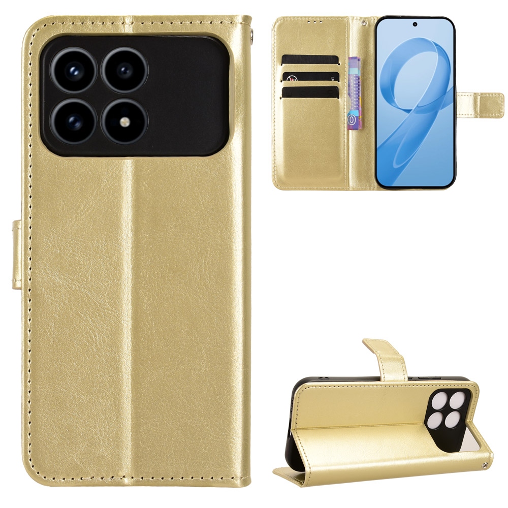 Crazy knižkové púzdro na Xiaomi Poco F8 Pro 5G - zlaté