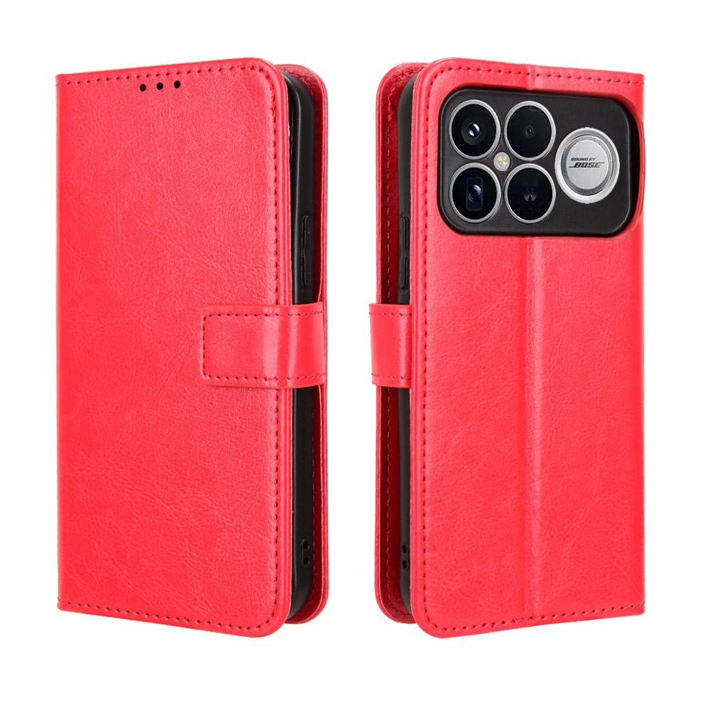 Crazy knižkové púzdro na Xiaomi Poco F8 Ultra 5G - červené