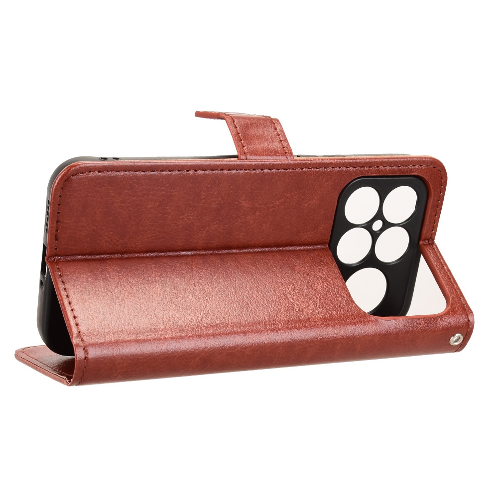 Crazy knižkové púzdro na Xiaomi Poco F8 Ultra 5G - hnedé