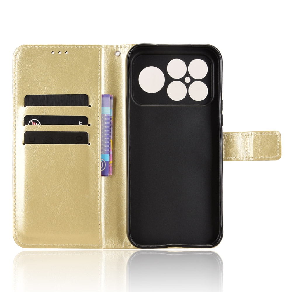 Crazy knižkové púzdro na Xiaomi Poco F8 Ultra 5G - zlaté