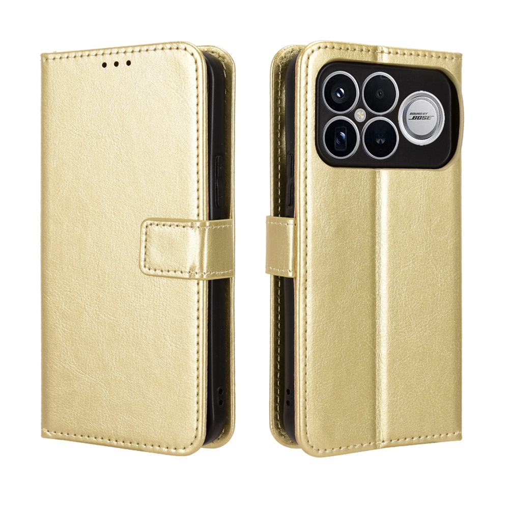 Crazy knižkové púzdro na Xiaomi Poco F8 Ultra 5G - zlaté