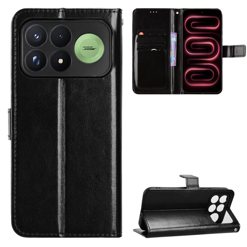 Crazy knižkové púzdro na Xiaomi Poco F9 Pro 5G - čierne