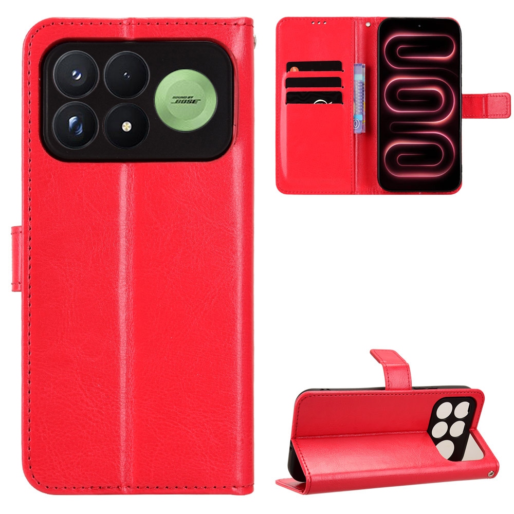 Crazy knižkové púzdro na Xiaomi Poco F9 Pro 5G - červené