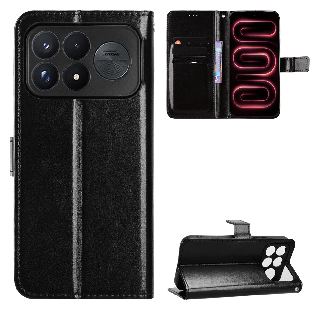 Crazy knižkové púzdro na Xiaomi Poco F9 Ultra 5G - čierne