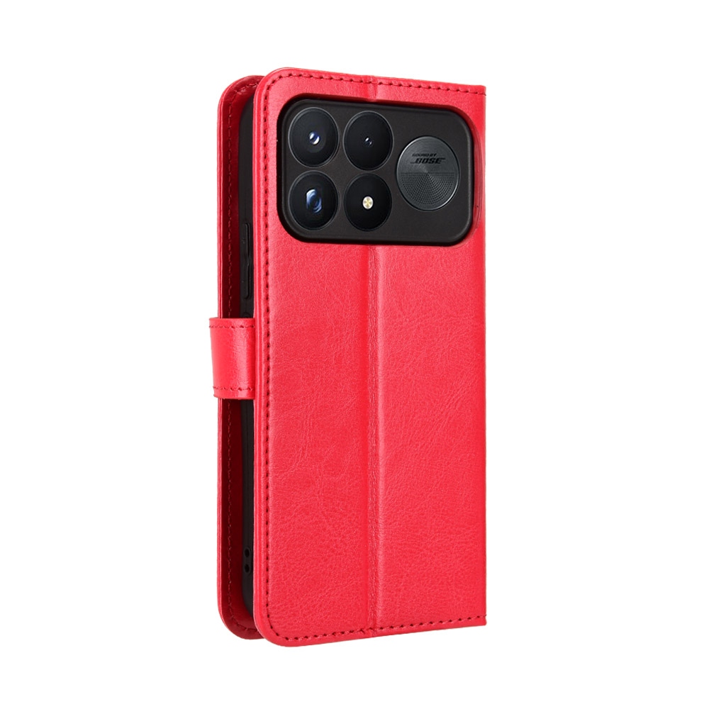 Crazy knižkové púzdro na Xiaomi Poco F9 Ultra 5G - červené