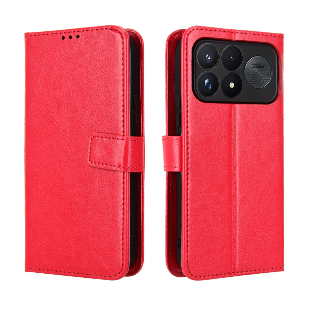Crazy knižkové púzdro na Xiaomi Poco F9 Ultra 5G - červené
