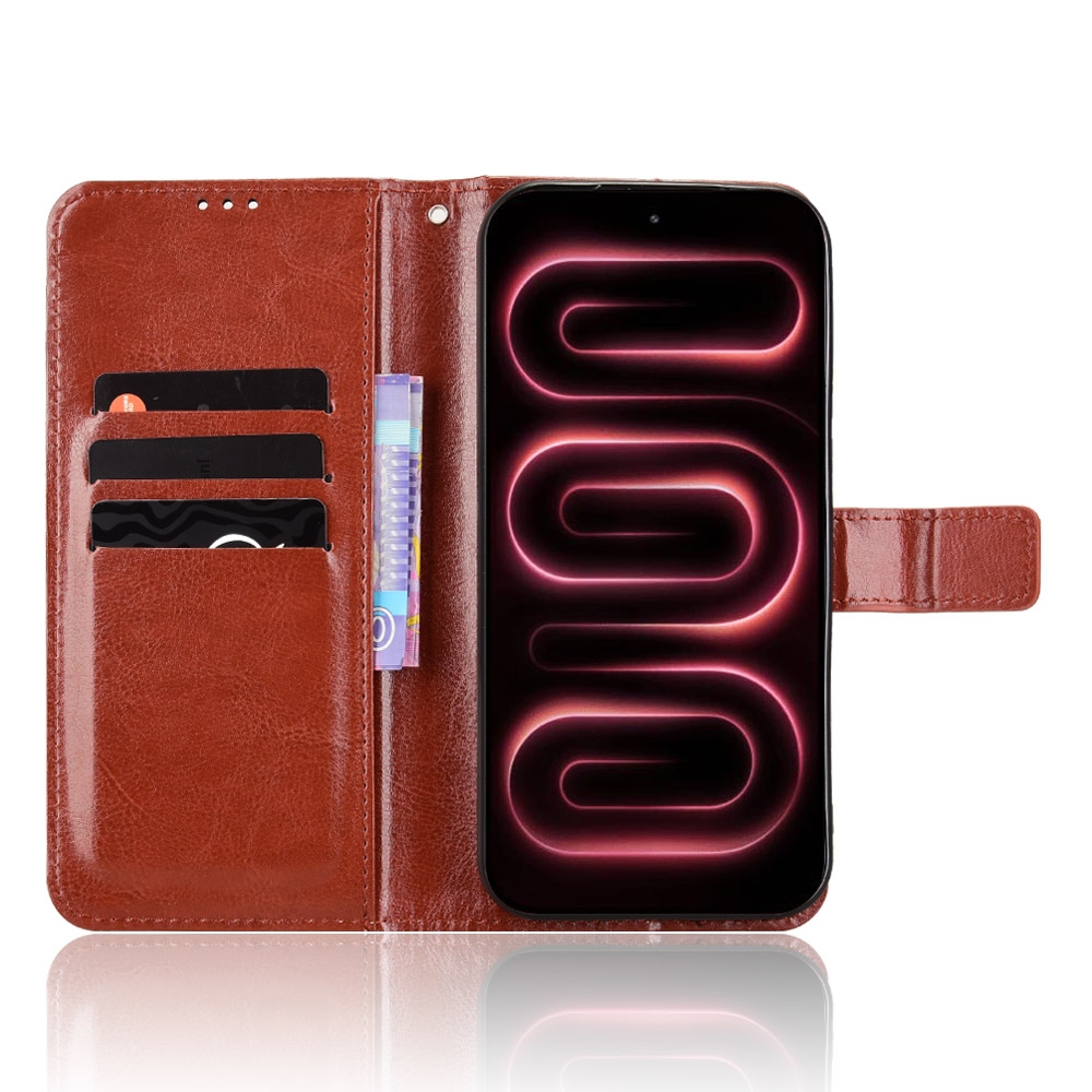 Crazy knižkové púzdro na Xiaomi Poco F9 Ultra 5G - hnedé