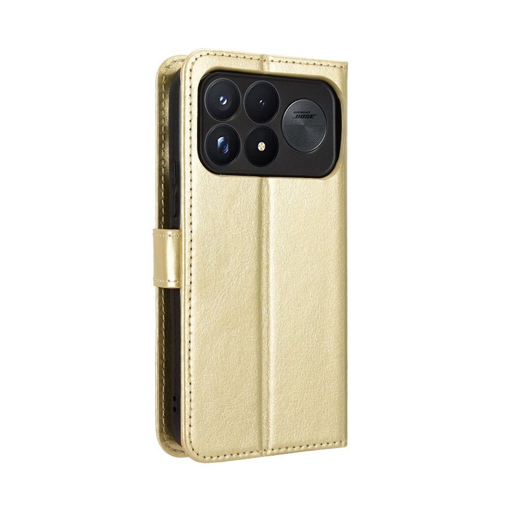 Crazy knižkové púzdro na Xiaomi Poco F9 Ultra 5G - zlaté