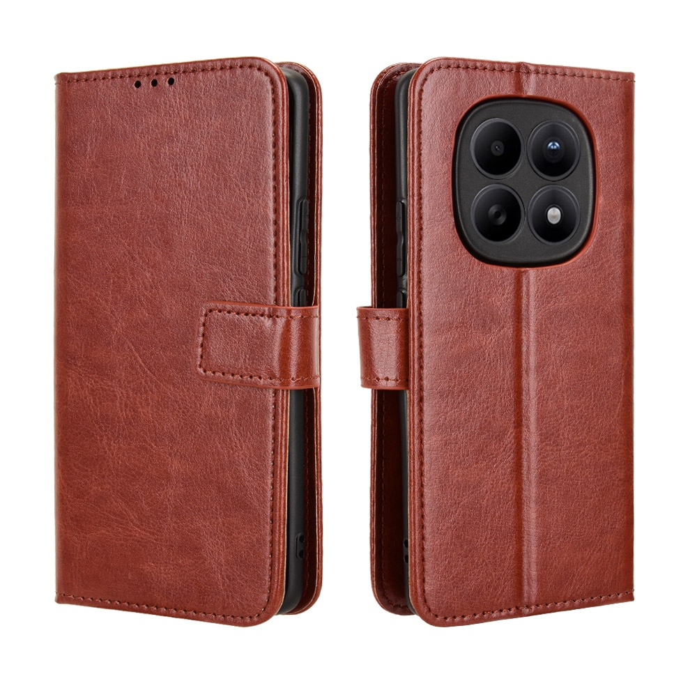 Crazy knižkové púzdro na Xiaomi Poco M8 5G/Redmi Note 15 5G/Note 15 4G - hnedé