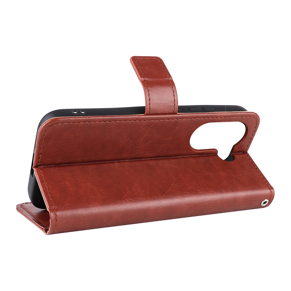 Crazy knižkové púzdro na Xiaomi Poco X8 Pro 5G - hnedé