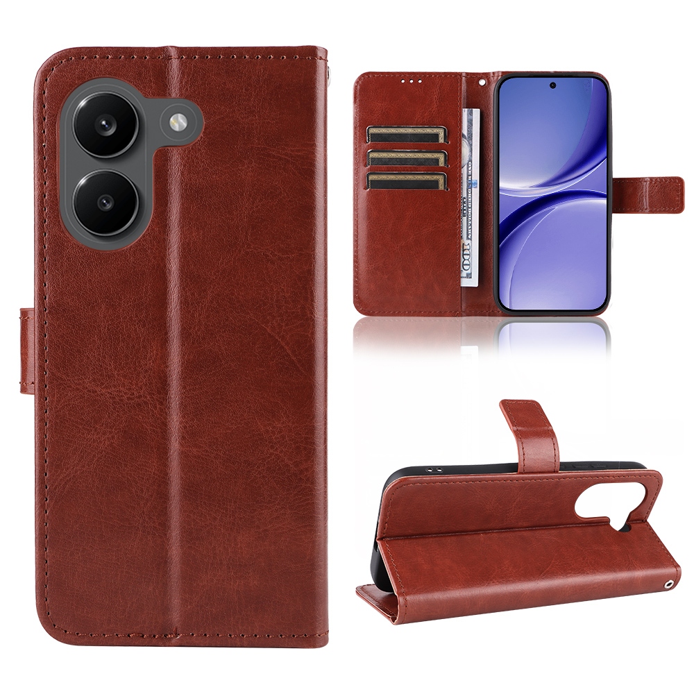 Crazy knižkové púzdro na Xiaomi Poco X8 Pro 5G - hnedé