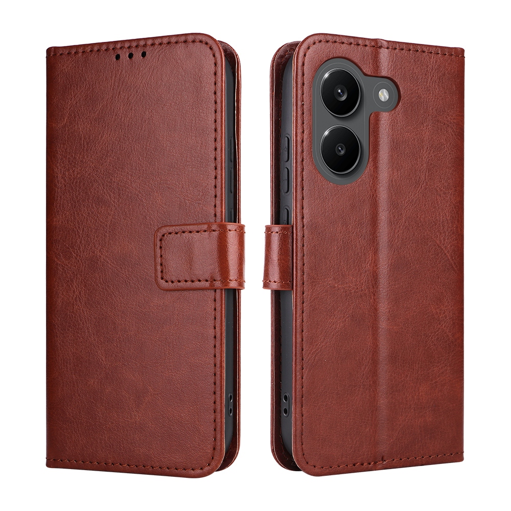 Crazy knižkové púzdro na Xiaomi Poco X8 Pro 5G - hnedé