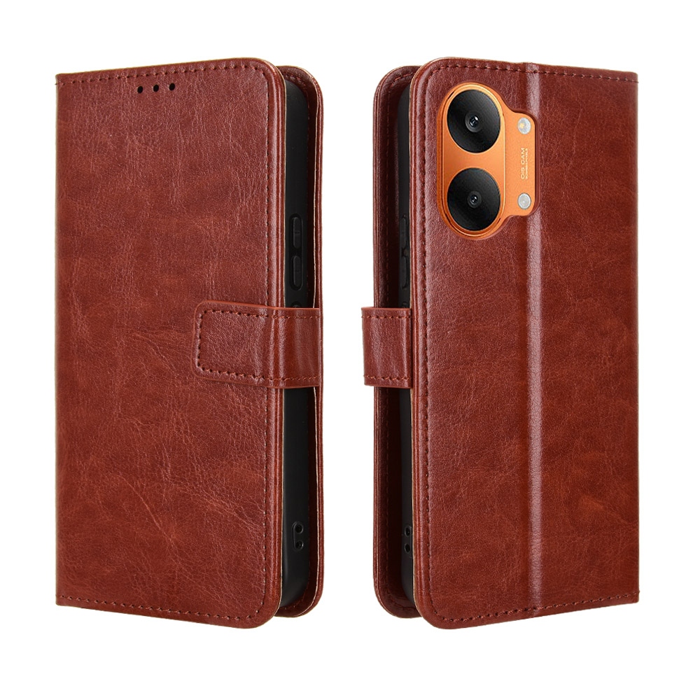 Crazy knižkové púzdro na Xiaomi Poco X8 Pro Max 5G - hnedé