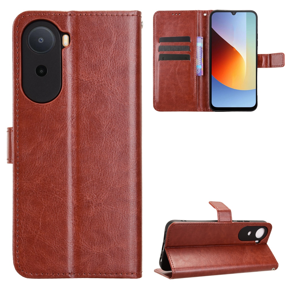Crazy knižkové púzdro na Xiaomi Redmi A7 Pro - hnedé