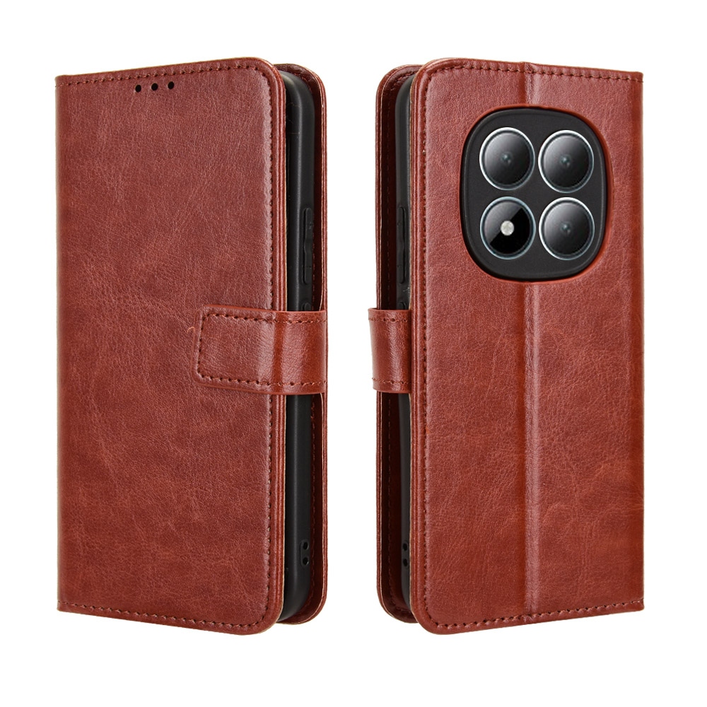 Crazy knižkové púzdro na Xiaomi Redmi Note 15 Pro 5G - hnedé