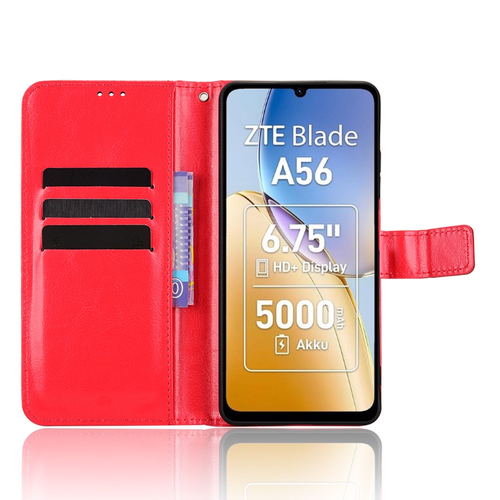 Crazy knižkové puzdro na ZTE Blade A56 - červené