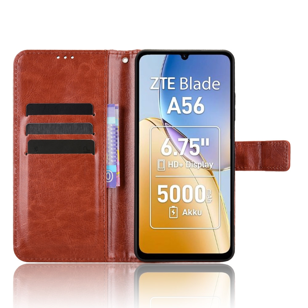 Crazy knižkové puzdro na ZTE Blade A56 - hnedé