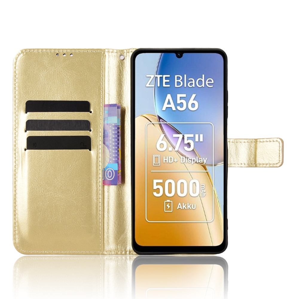 Crazy knižkové puzdro na ZTE Blade A56 - zlaté