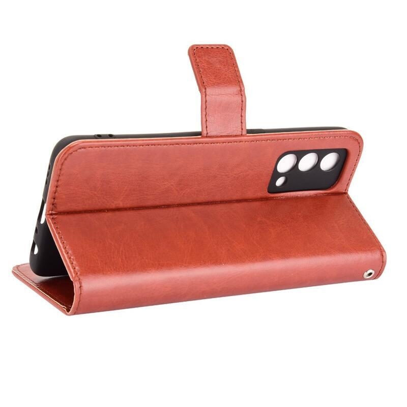 Crazy PU kožené peňaženkové púzdro na mobil Realme GT Master - hnedé
