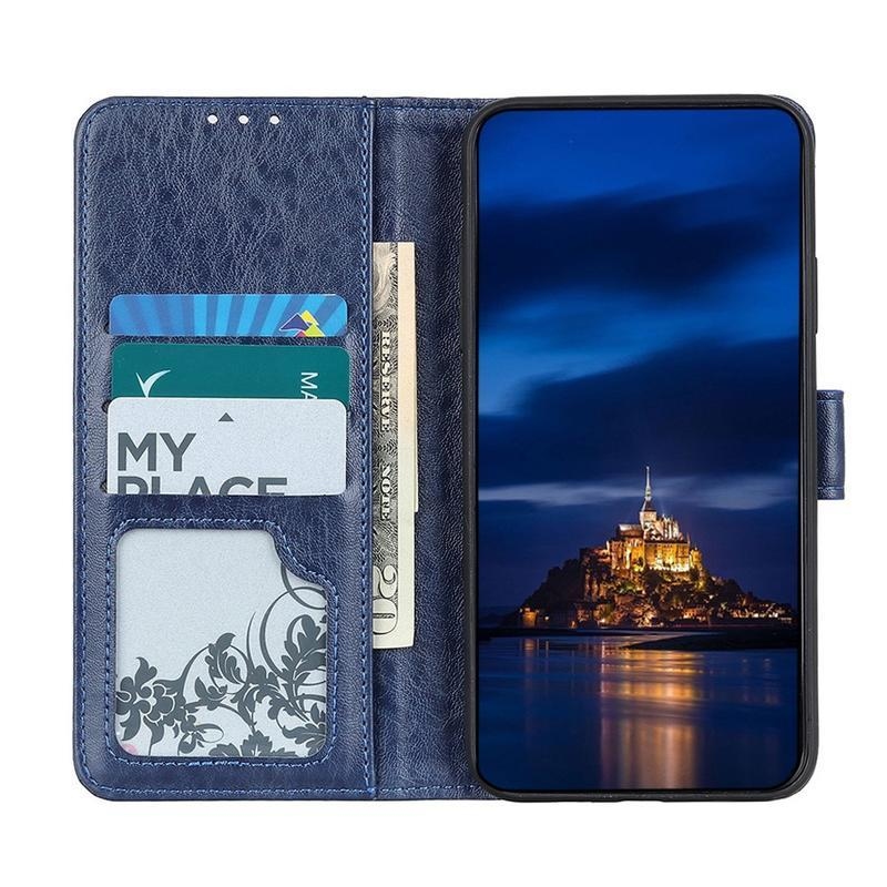 Crazy PU kožené peněženkové puzdro na mobil Xiaomi Mi 10T 5G / 10T Pro 5G - modré