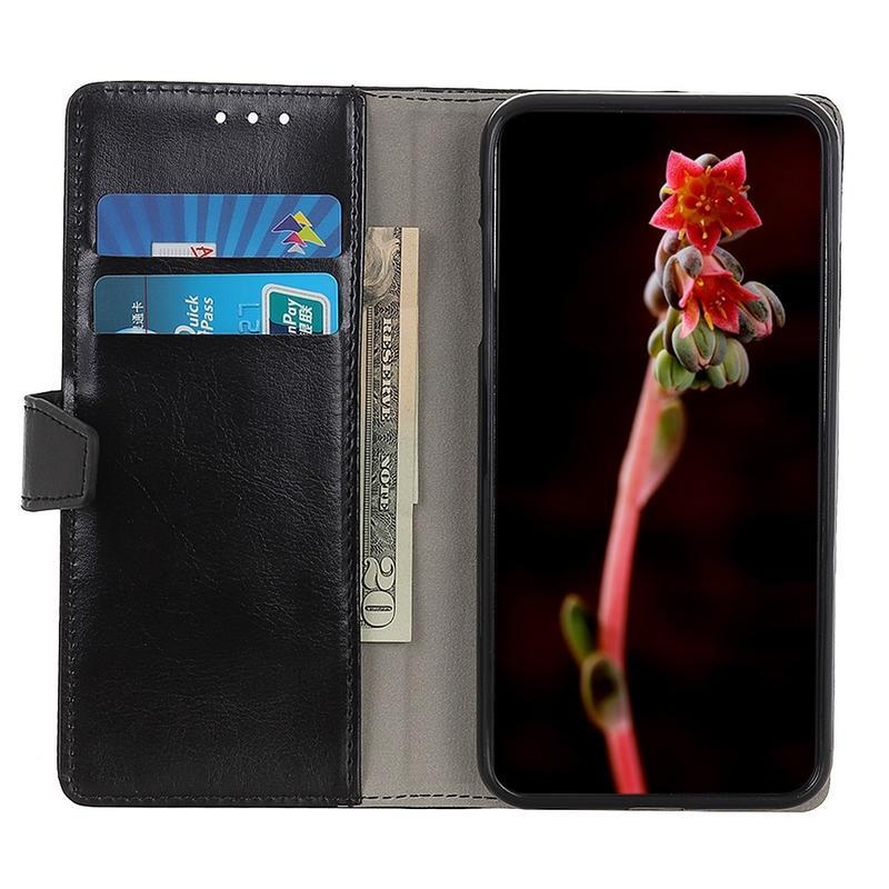 Crazy PU kožené peněženkové puzdro na mobil Xiaomi Mi 10T Lite 5G - čierne