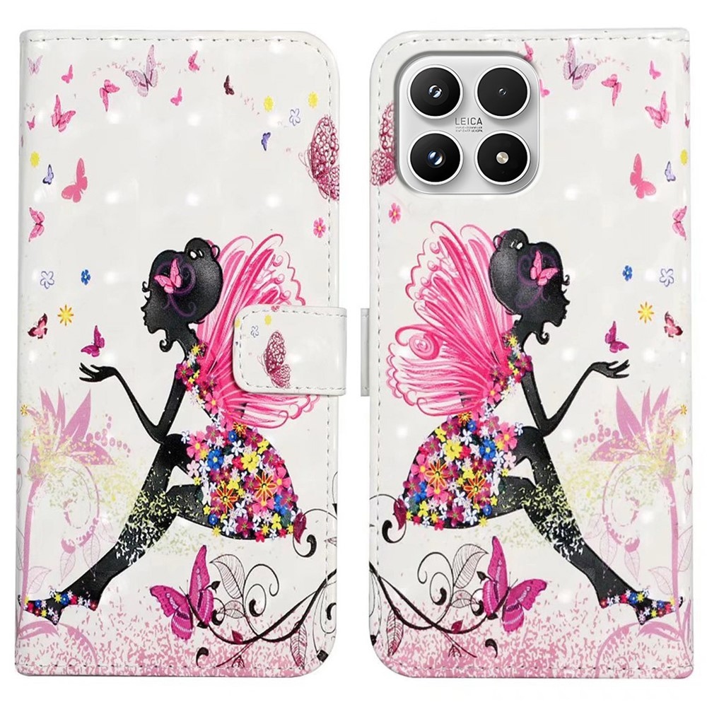 Creative peňaženkové puzdro na mobil Xiaomi 17 - dievča s motýľmi