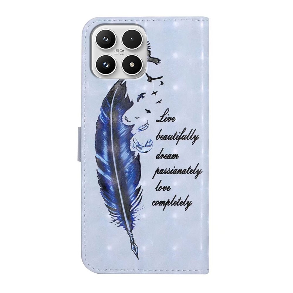 Creative peňaženkové púzdro na mobil Xiaomi 17 - modré pierko