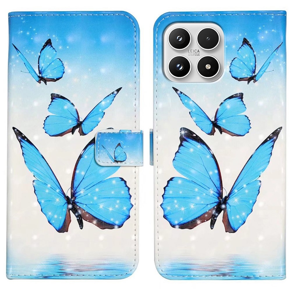 Creative peňaženkové puzdro na mobil Xiaomi 17 - modrí motýle