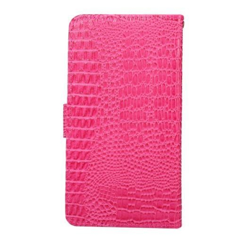 Crocostyle PU kožené univerzálne puzdro na mobily do rozmeru 16,3 x 8,3 x 0,8 cm - rose